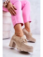 Elegantní boty se zlatým zdobením Světle béžová model 21583105 - Boto Elegantní boty se zlatým zdobením Světle béžová model 21583105 - Boto