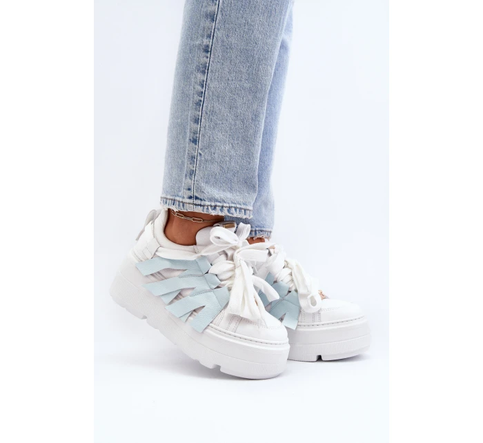 Tenisky S Masivní Platformou Modré Zazoo 2F-7033