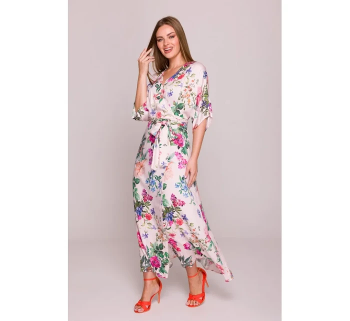 model 21154660 Zavinovací maxi šaty s potiskem model 1 - STYLOVE model 21154660 Zavinovací maxi šaty s potiskem model 1 - STYLOVE