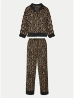 Dámské pyžamo YI90017 202 hnědé s potiskem - DKNY