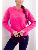 Svetr dámský z baby alpaky 37309 neonově růžový - Kesi