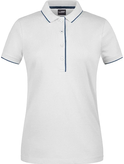 Daiber JN 727 Dámské piqué polo s kontrastní légou 02.0727 white/navy Daiber JN 727 Dámské piqué polo s kontrastní légou 02.0727 white/navy