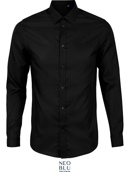 NEOBLU Blaise Men Mikro keprová košile s dlouhým rukávem 24.3182 deep black NEOBLU Blaise Men Mikro keprová košile s dlouhým rukávem 24.3182 deep black