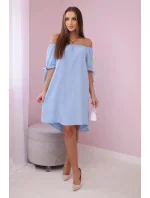 Šaty svázané na rukávech modré Šaty svázané na rukávech modré