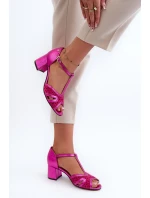 Dámské kožené sandály na podpatku model 21662564 - Maciejka