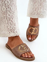 Dámské Ploché Žabky S Cekulemi S.Barski KV27-052 Hnědé