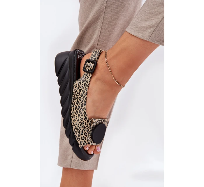 Sandály Z Přírodní Kůže Na Korku Artiker 56C2186 Panterka