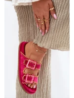 Dámské Pantofle S Přezkami A Dekorativním Fuchsie model 21696562 - Boto Dámské Pantofle S Přezkami A Dekorativním Fuchsie model 21696562 - Boto