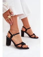 Dámské sandály na podpatku černé Mavira Dámské sandály na podpatku černé Mavira