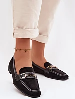 Dámské loafers Mokasyny s ozdobou Černé Palerina