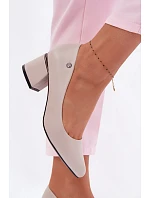 Lodičky na podpatku model 22095190 Šedé - VINCEZA