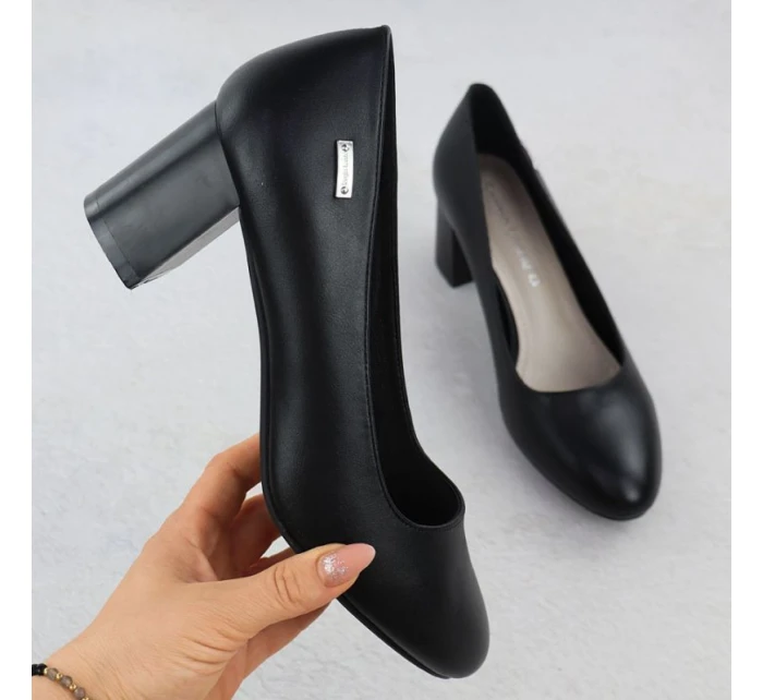 Černé lodičky na jehlovém podpatku Sergio Leone PB178