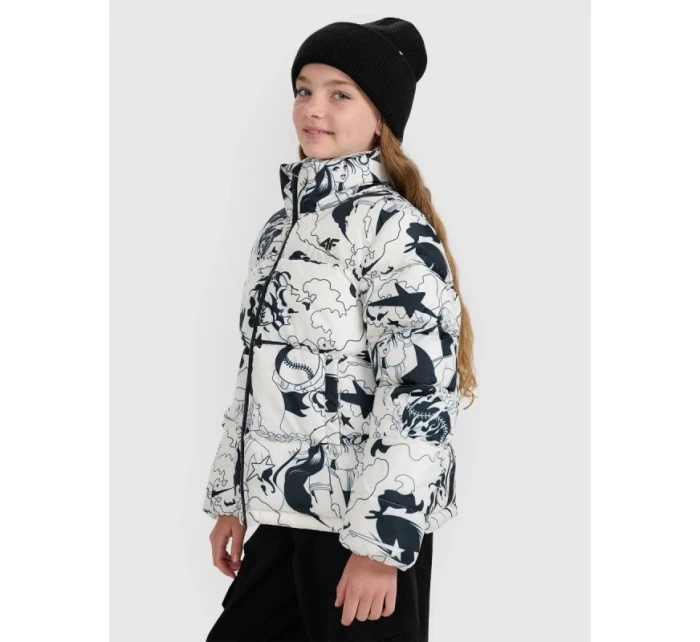 Dívčí péřová bunda se syntetickou výplní 4F 4FJRAW25TDJAF0748-11A