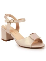 Sergio Leone W SK139F béžové sandály na vysokém jehlovém podpatku