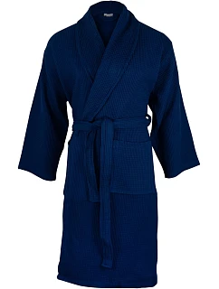 The One Towelling Waffle Bathrobe Vaflový župan 48.1044 navy