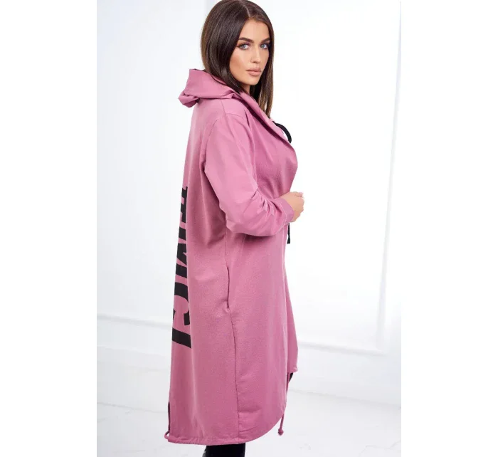 Tmavě růžová bunda s potiskem