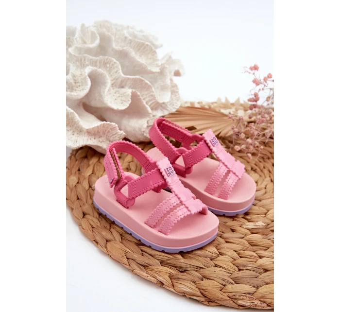 Dětské sandálky Na suchý zip  Růžové model 21661998 - Zaxy