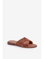 Kožené Dámské Pantofle Lewski Shoes model 21682352 Camel - Boto Kožené Dámské Pantofle Lewski Shoes model 21682352 Camel - Boto