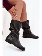 Dámské kožené kozačky model 21725114 černé - Maciejka