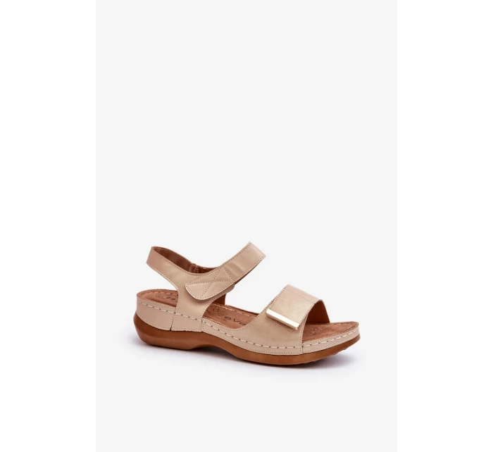Pohodlné dámské sandály na suchý zip, béžová Iphiope