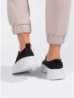Stylové dámské černé tenisky bez podpatku Stylové dámské černé tenisky bez podpatku