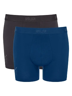 Pánské boxerky SLG Base Short C2P - BLACK - tm.šedá-tyrkys M014 - SLOGGI