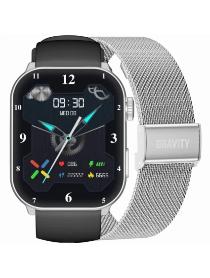 Dámské chytré hodinky GRAVITY GT28-9 řemínek + náramek Black Silver Dámské chytré hodinky GRAVITY GT28-9 řemínek + náramek Black Silver