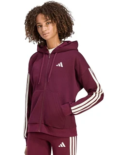 Dámská mikina adidas Essentials 3-Stripes Full-Zip v barvě bordó KX0785