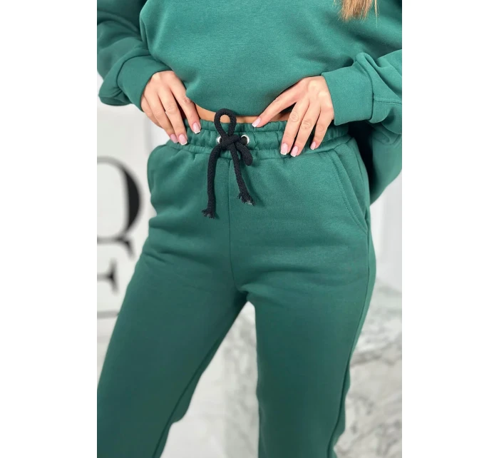 Bavlněná souprava s vyšívaným nápisem Paradise zelený