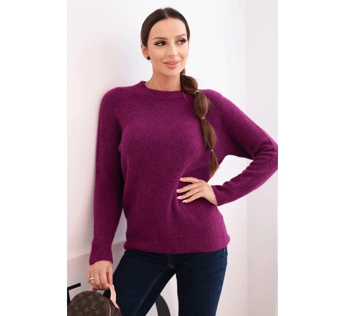 Dámský svetr z baby alpaky s dlouhým rukávem tmavě fialový