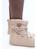 Dámské sněhule na platformě s vázáním béžové model 21641611 - Boto