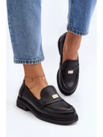 Zazoo 20165 Dámské kožené mokasíny černé