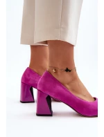Sametové lodičky na podpatku model 21649297 - VINCEZA
