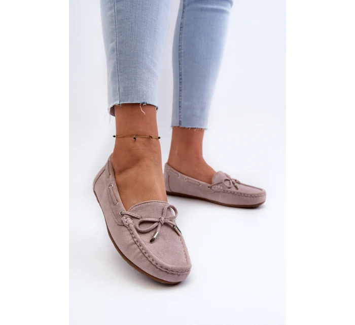 Dámské semišové mokasíny fialové model 21659313 - Boto Dámské semišové mokasíny fialové model 21659313 - Boto