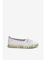 Kožené dámské polobotky S.Barski GR61-5970 Bílé