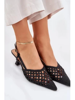 Lodičky se špičatou špičkou a otevřenou patou Umirana – černé