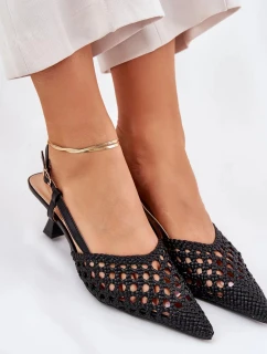 Lodičky se špičatou špičkou a otevřenou patou Umirana – černé