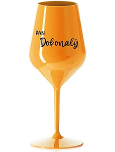 PAN DOKONALÝ - oranžová nerozbitná sklenice na víno 470 ml