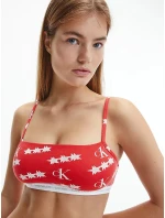 Dámská bralettka 2 pack 000QF6040E - W5H - Červená, Bílá - Calvin Klein