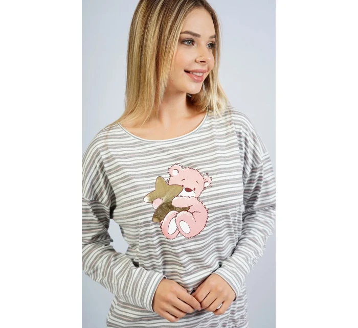 Dámské pyžamo dlouhé Méďa s hvězdou