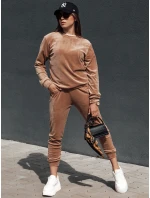 Dámský velurový komplet URBANVELVET světle hnědý FashionStreet AY1061
