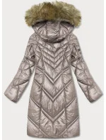 Dámská prošívaná bunda ve velbloudí barvě (H-97-2)