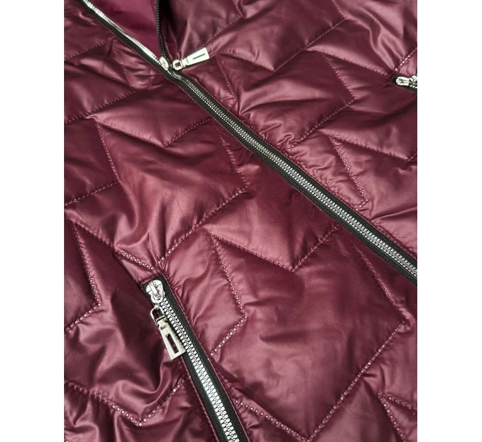 kurtka z kapturem plus size Goodlookin bordowa model 22015637 - S'WEST kurtka z kapturem plus size Goodlookin bordowa model 22015637 - S'WEST