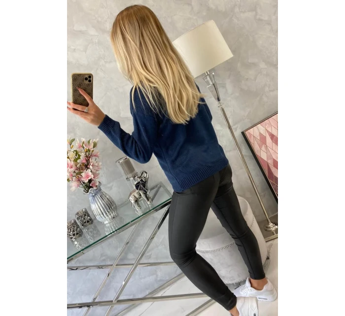 Poloviční svetr s rolákem tmavě modrý