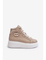 Dámské vysoké tenisky na zip Lemar Bež Katerin Dámské vysoké tenisky na zip Lemar Bež Katerin