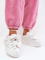 Eko Kožené Tenisky Na Platformě Bílé Penolle