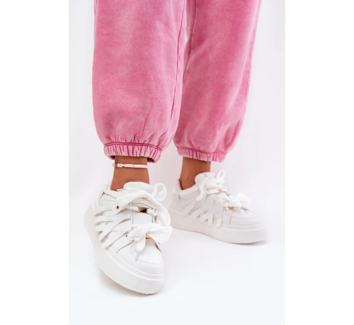 Eko Kožené Tenisky Na Platformě Bílé Penolle Eko Kožené Tenisky Na Platformě Bílé Penolle