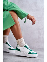 Dámské nízké sportovní boty na platformě bílé a zelené Kyllie
