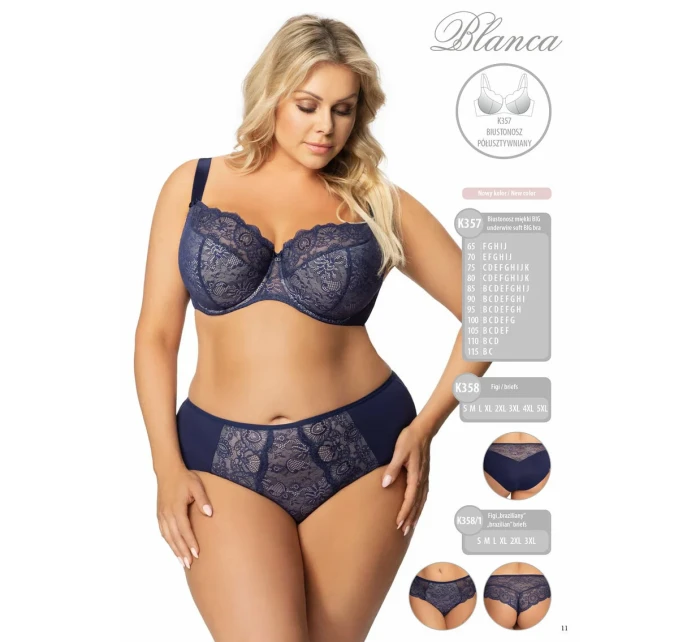 Polovyztužená dámská podprsenka tm. modrá model 20764045 - Gorsenia Polovyztužená dámská podprsenka tm. modrá model 20764045 - Gorsenia