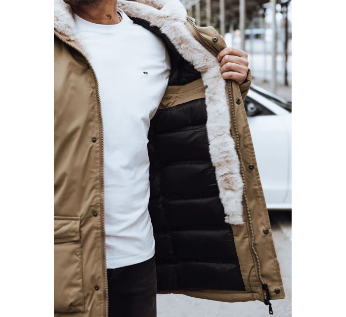 FashionStreet pánská tmavě béžová zimní bunda TX4592